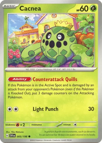 cacnea reverse holo scarlet violet pokemon tcg